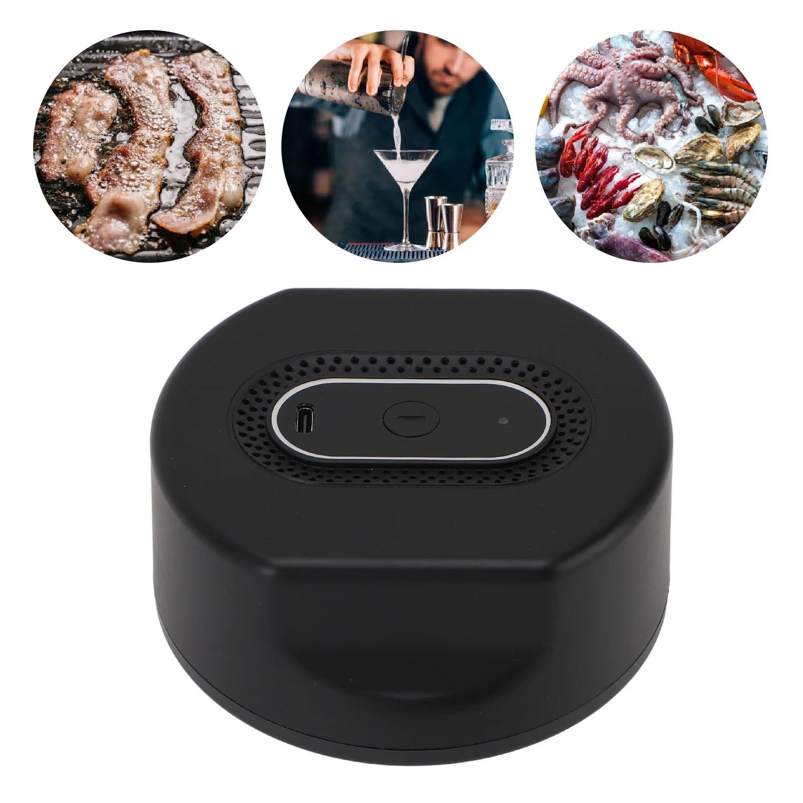 

Cocktail Smoker Kit with Mini Silent Fan 6 Wood Chips Electric Heating Whiskey Drink Smoker for Bar Home Party Drink Smoker Kit