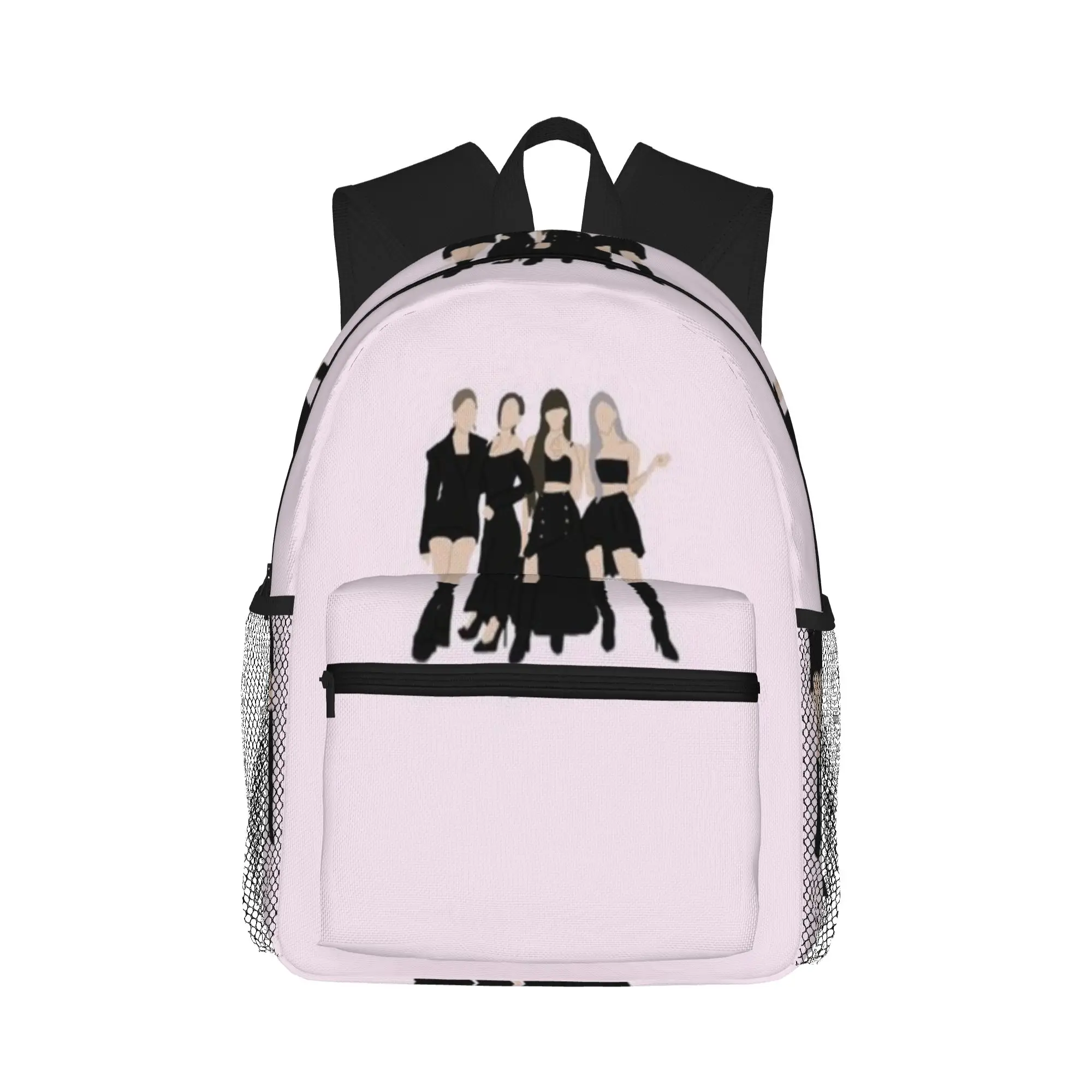 

Black Pink Group Photo Drawing Casual Backpack for Students and Adults Travel backpack