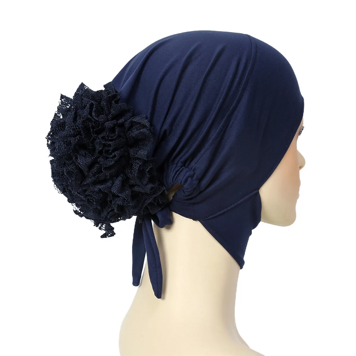 Bonnets de perte de cheveux élastiques pour femmes, sous-écharpe, hijab, turban à fleurs, bonnet de chimio, chapeau musulman, vêtements de sauna, nouveau