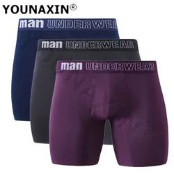 3 Pcs Big Size Men Underwear Sexy Panties Bamboo Fiber Knickers Boy Underpants Long Undies Crotch Opening Sport Boxers Briefs