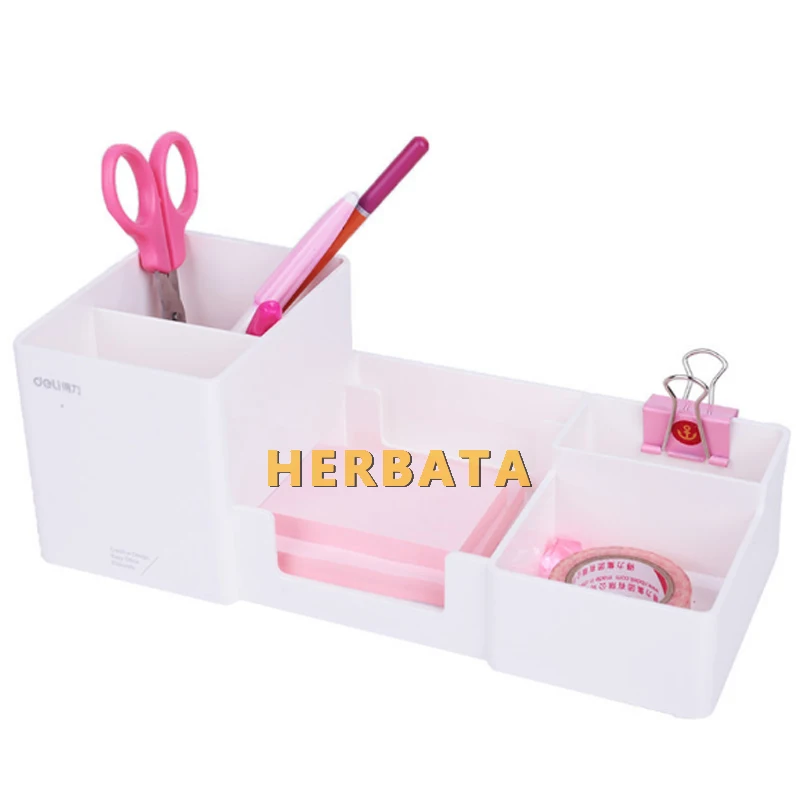 Pen holder desk new fashion multi-function Korean desk storage box office supplies stationery pen box plastic pens holder set