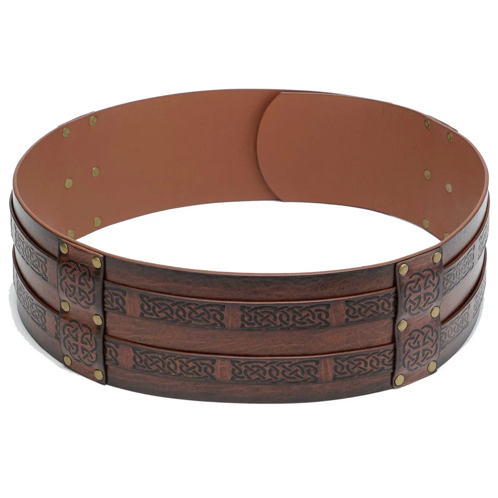 Medieval Belt for Men Cosplay Prop Halloween Cosplay Accessory Cosplay Game Party Retro Embossed Costume Viking Belt Dark Brown