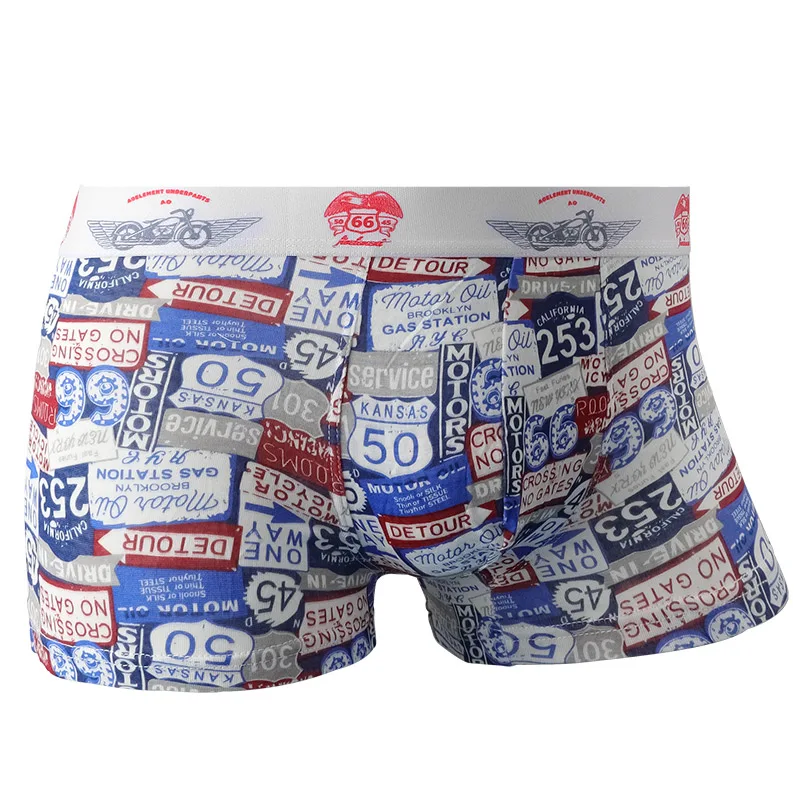 5PCS Men's briefs, modal boxers, sexy prints, personality, breathable boxers, trendy mid-rise youth shorts
