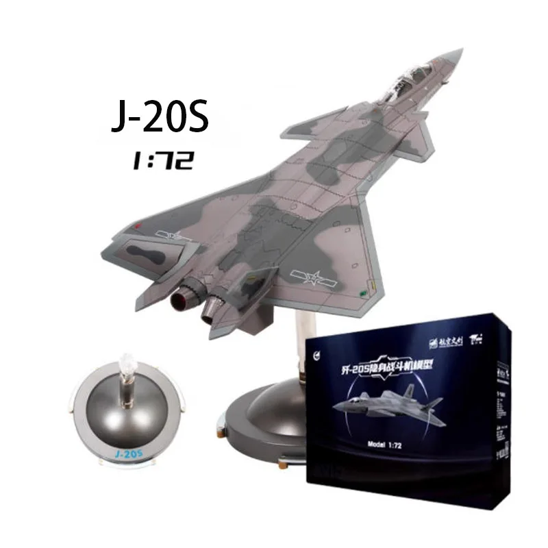 

1:72 Scale J-20S Twin-Seat Stealth Fighter China 6th Gen Aircraft Model Fighter Jet Diecast Metal Toy Gift For Adults Collection