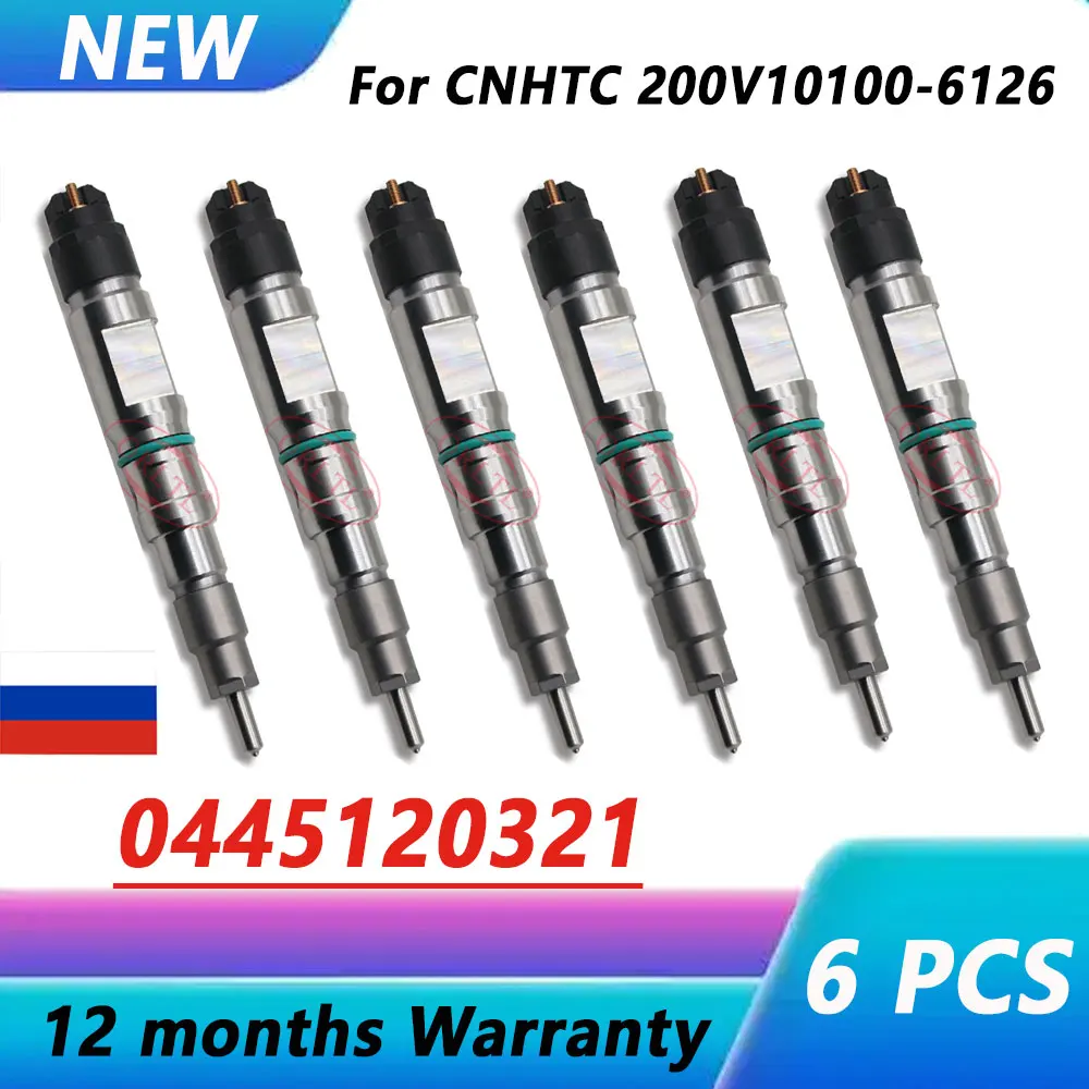 

6 шт. 0445120321 топливная форсунка Common Rail 0 445 120 321 форсунка для тяжелого грузовика Sino Howo 200V10100-6126 200V101006126