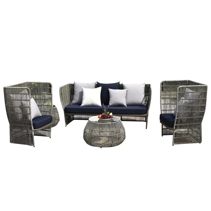 أريكة الروطان في الفناء الخارجي مزيج مزدوج شرفة خارجية خارج البندول B & B قسم المبيعات الترفيهية الروطان الفن فو