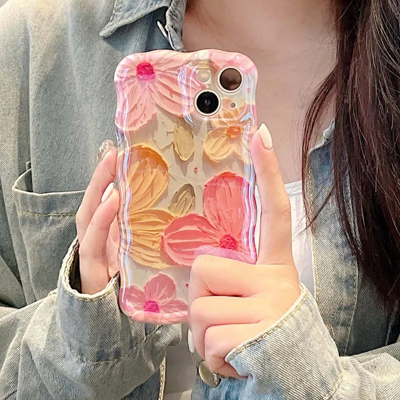 Girl Powder Flower Soft Back Cover for iPhone 11 12 14 Plus 13 Pro Max Back Cover on iPhone 14 Pro Max 13 12 11 Pro Max Capas