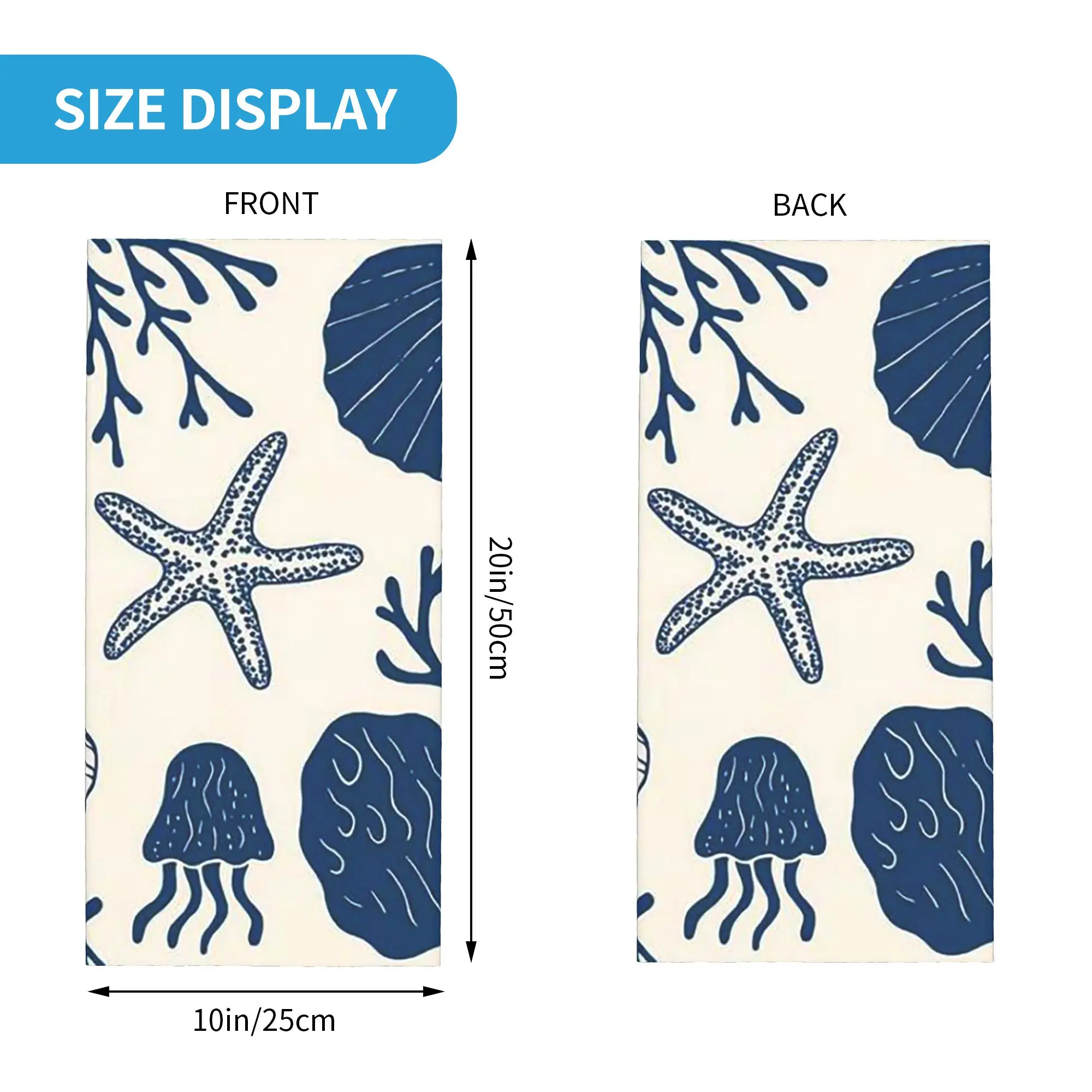 Ocean-Themed Printed Bandana Neck Cover Printed Mask Scarf Headwear Riding for Men Women Adult Windproof