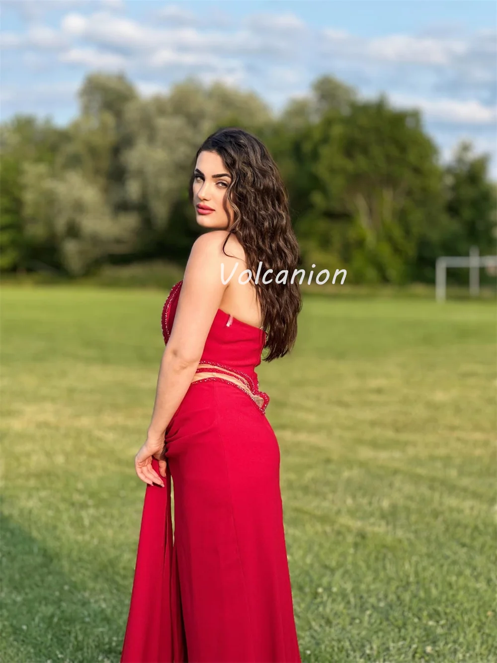 Customized Intricate Sizes Available Chiffon Draped Beading Rhinestone Straight Strapless Long Dresses Bespoke Occasion Dresses