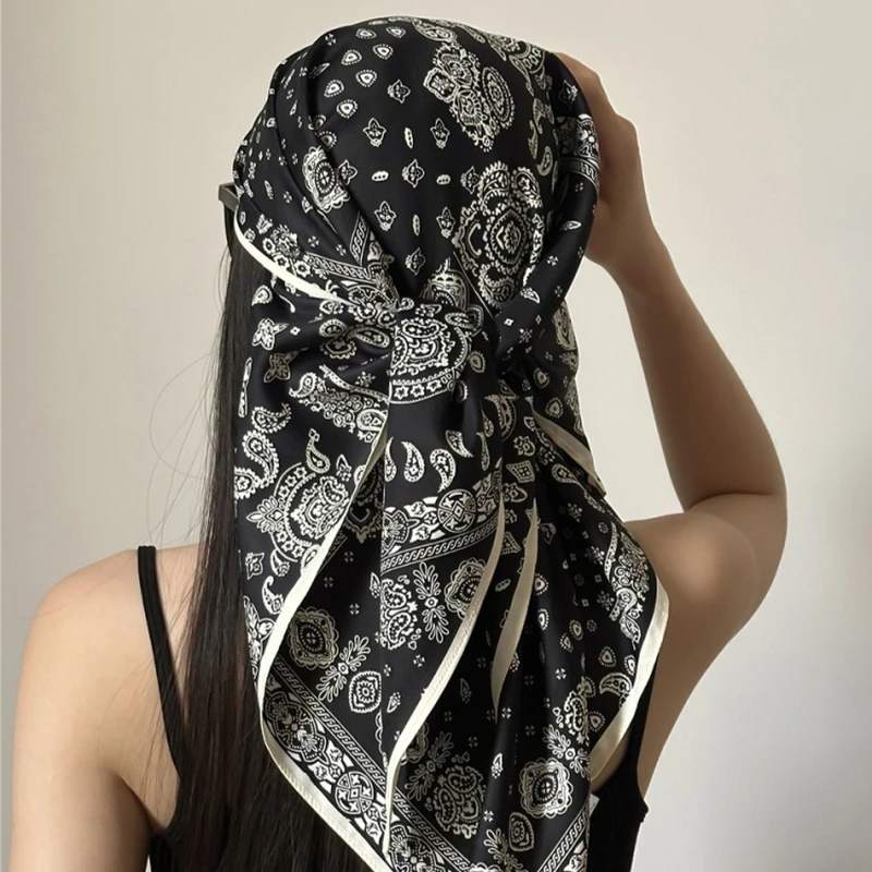 

Elegant Silk Scarf Triangular Women's Fashionable Decorative Scarf Drifting Wrap Chest Half Skirt Atmosphere