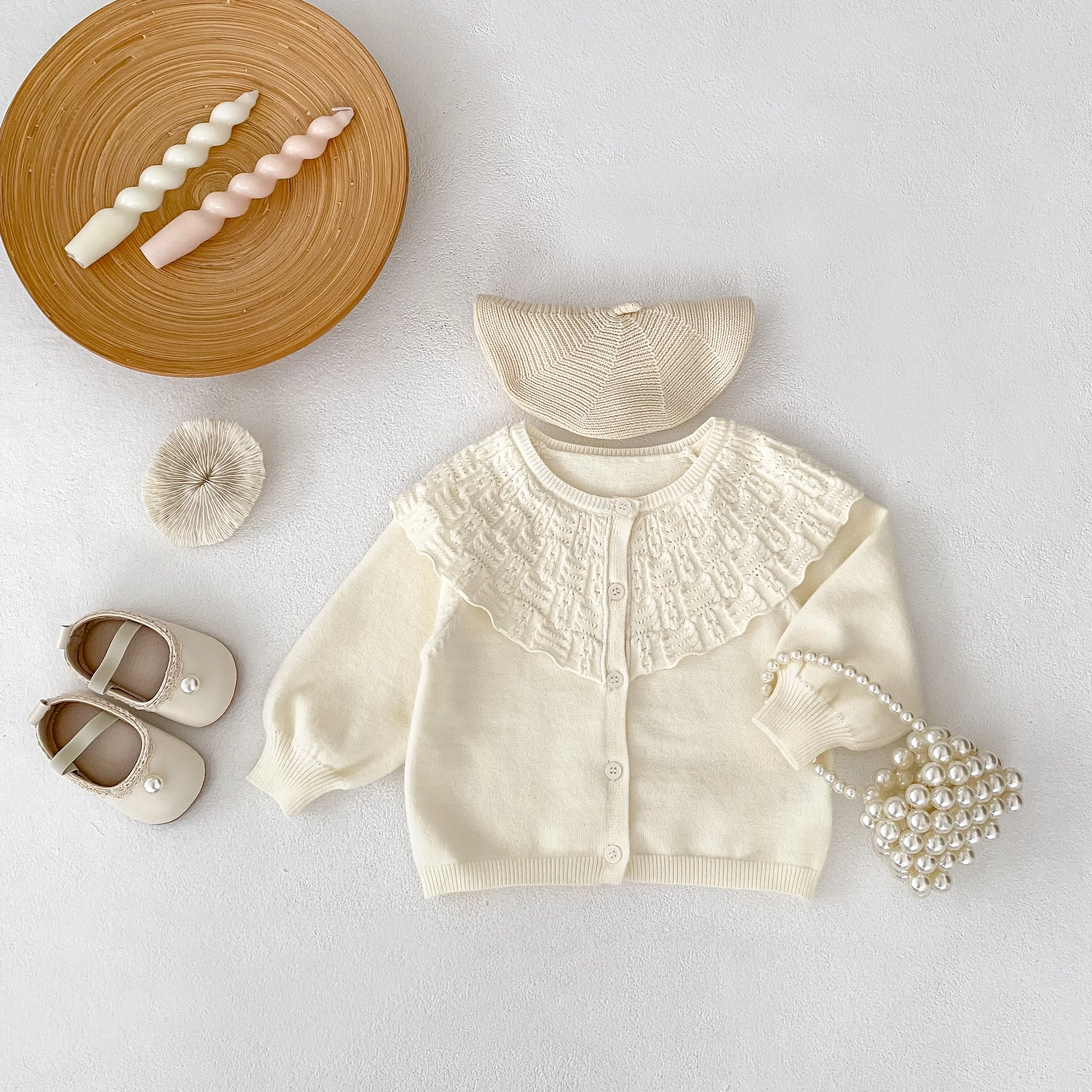 0-3세 유아용 새 가을 옷, 유행하는 여자아이 스웨터, 긴팔 라운드넥 니트 스웨터