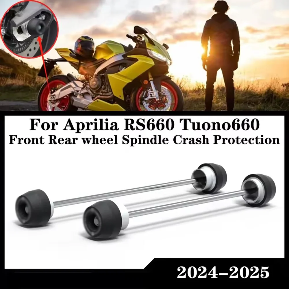 

For Aprilia RS660 RS 660 Tuono 660 TUONO660 Factory 2024-2025 Motorcycle Front & Rear Axle Fork Crash Sliders Wheel Protection