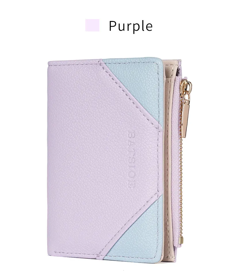 محفظة بسحاب جانبي عصري، حامل بطاقات طازج، نمط جامعي، ثنائي الطي، عصري، ملون، بسيط، محفظة نسائية، ht · #3