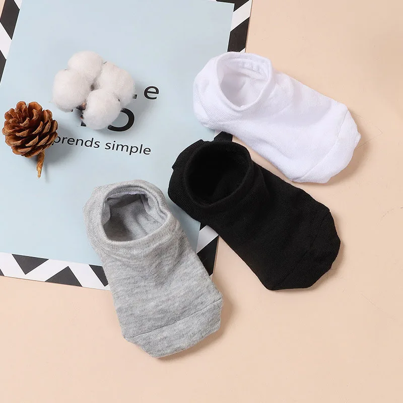 5 Pairs/Lot Fashion Happy Men Boat Socks Summer Non-slip Silicone Invisible Cotton Socks Male Ankle Sock Slippers Meias EUR38-43