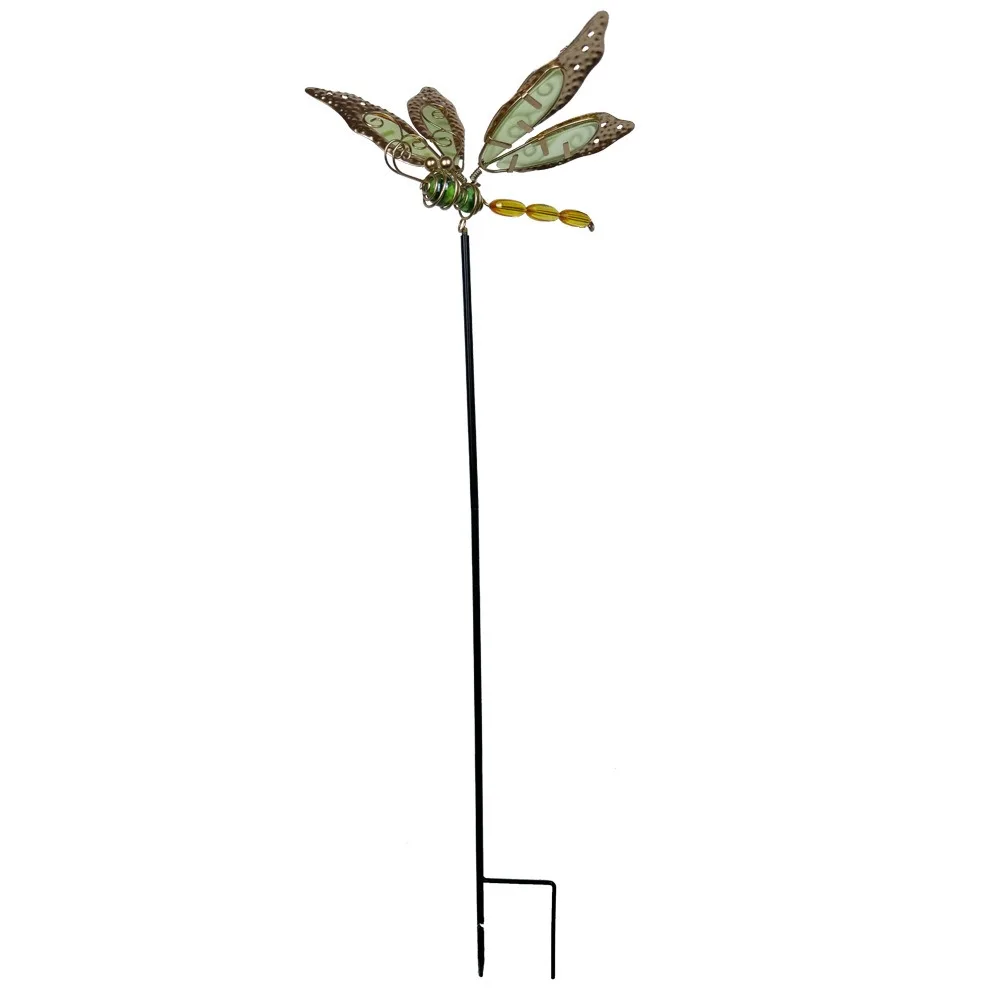

Micro Landscapes Decoration Metal Dragonfly Garden Stake Colorful Creative Ground Stake Luminous Art Decorative Floor Plugs Yard