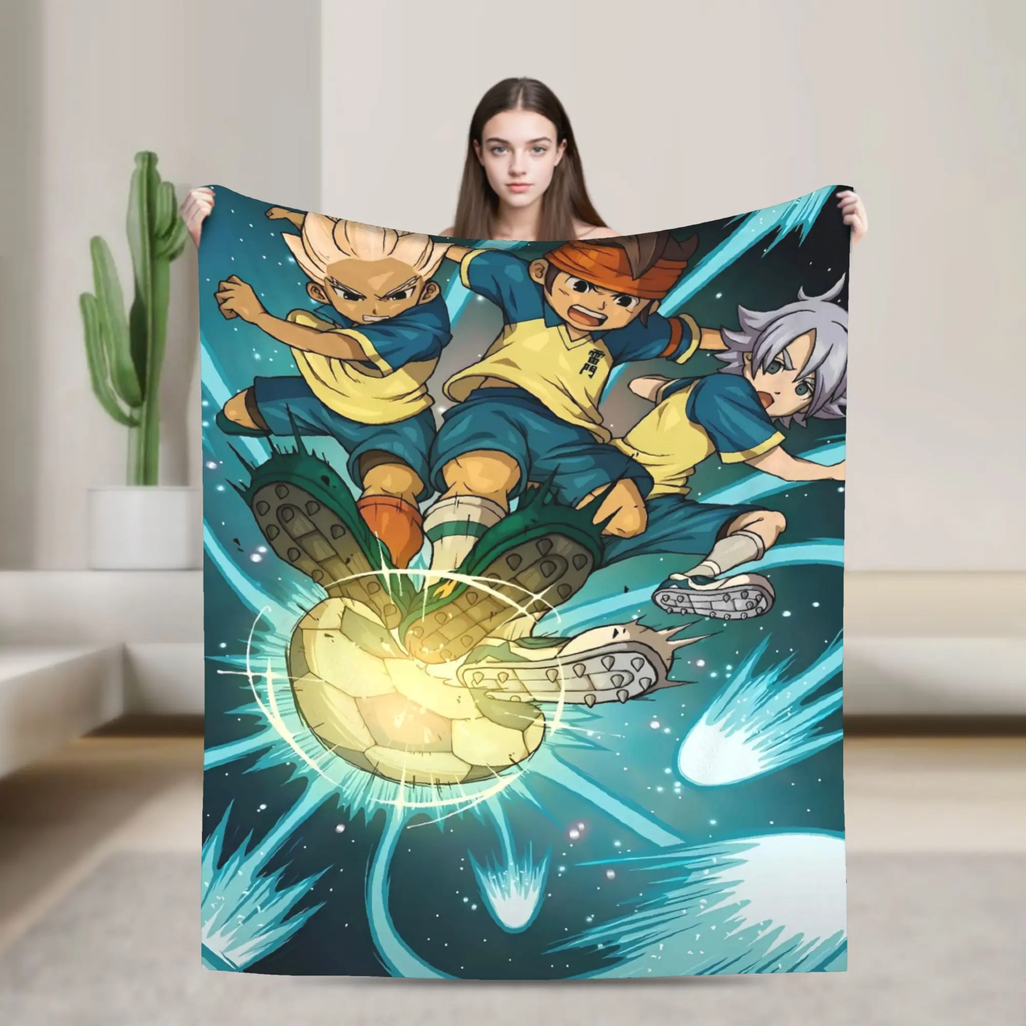 Anime Axel Blaze Inazuma Eleven Warm Soft Blanket Student Plush Throw Blanket Funny Couch Chair Flannel Bedspread Sofa Bed Cover