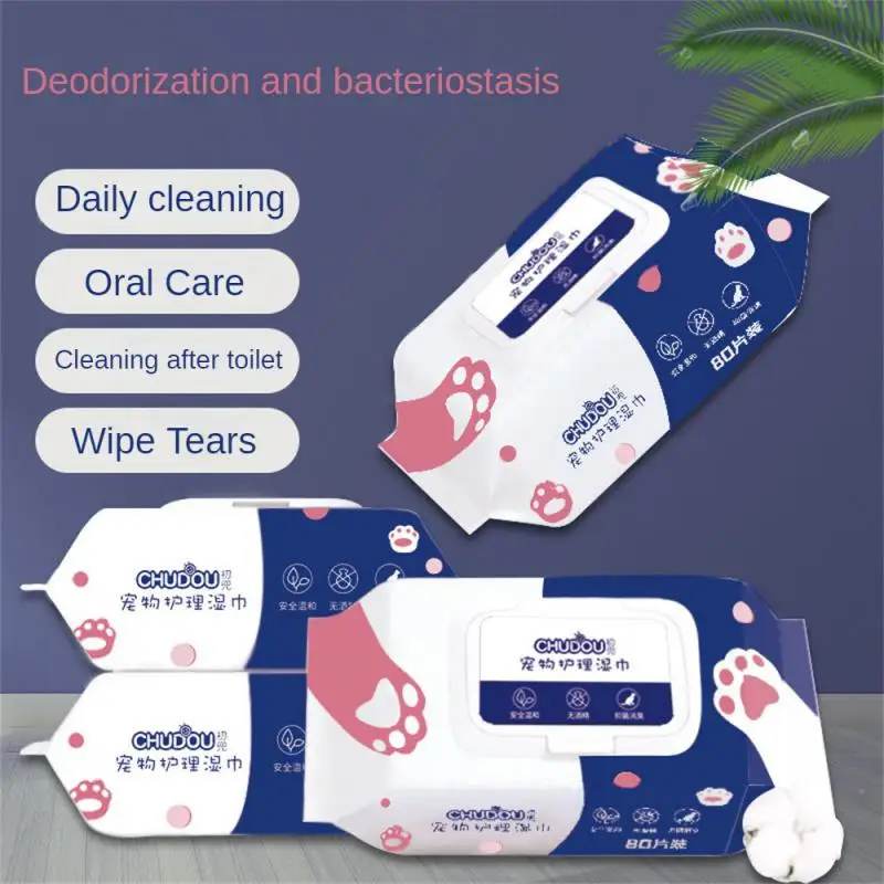 Cat And Dog Wipes Skin Friendly Ingredients Pet Care Pet Wipes Deodorizing Wet Tissue No Alcohol/no Fluorescent Agent/no Pigment