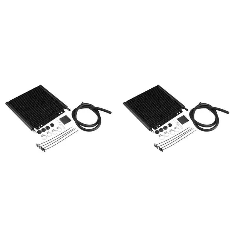 AB56-2X 25 Row Universal Oil Cooler Aluminum Transmission Oil Cooler Automatic Stacked Plate Oil Cooler Radiator