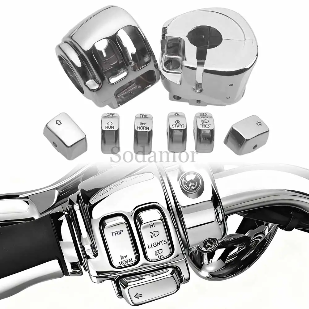 

Колпачки кнопок и крышка переключателя управления рулем для мотоцикла Harley Softail Dyna Fat Boy Sportster Iron 883 2014-2022