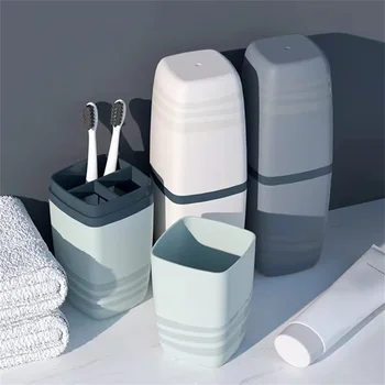 휴대용 칫솔 컵, 구강 세척 컵, 칫솔 컵, 가정용 세트, 칫솔 실린더 컵, 치약 보관함 