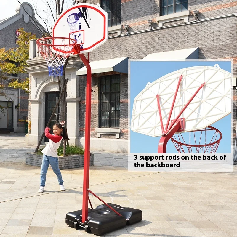 ราคาโรงงานขายส่ง แป้นบาสเก็ตบอลเด็ก สีแดง แบบตั้งพื้นในร่ม พกพาสะดวก