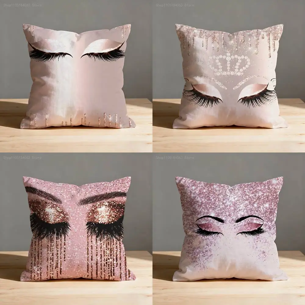

Beauty Makeup Eyelash Throw Pillow Case For 45x45cm 40x40cm 30x30cm 50x50cm 55x55cm Square Home Pillowcase Case