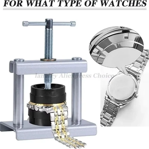 Imagen 1 del producto Juego de prensa de reloj profesional, parte trasera de reloj para herramienta de cierre y troqueles de ajuste, herramienta de reparación de relojes, Kit de troqueles, 18 Uds. Para relojero