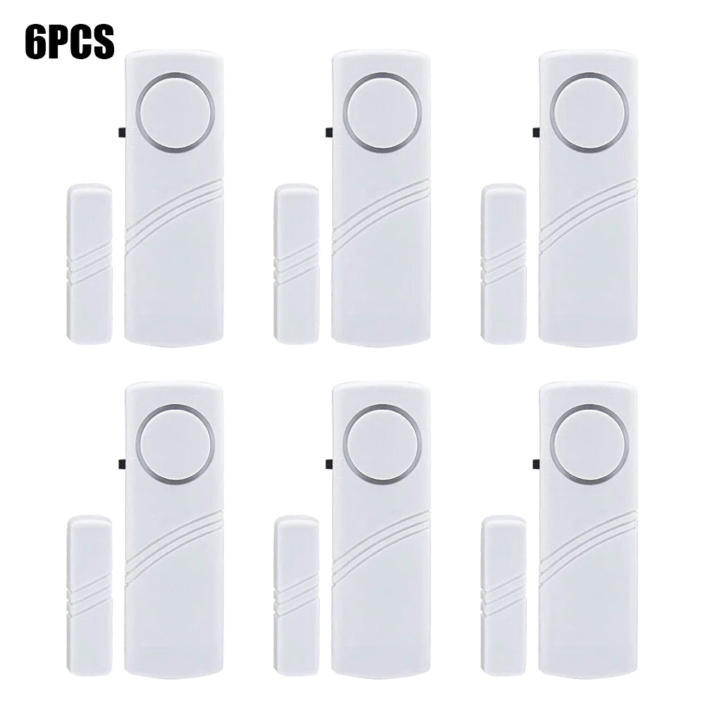 6set Shop Indoor Window Anti Burglar Door Alarm Bell Portable Home Security Easy Installation Office Wireless Sensor Hote School