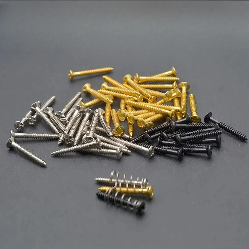 

Guitar Single Coil Pickups Height Adjusting Screws 25x6MM Guitar Bridge Strap Button fixing Screw Black/Gold/Chrome