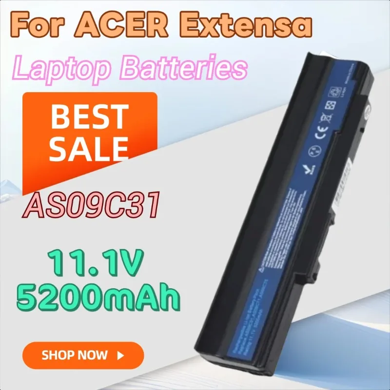 

New High Quality 11.1V 5200mAh Laptop Battery AS09C31 for ACER Extensa 5235 5635ZG 5635 5635G 5635Z ZR6 AS09C71 AS09C75 AS09C31