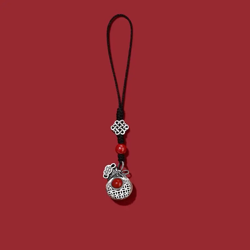 Lucky Bag Charm South Red Agate Short Phone Lanyard Keychain Exquisite Minimalist Ancient Chinese Style Pendant Gift for Women