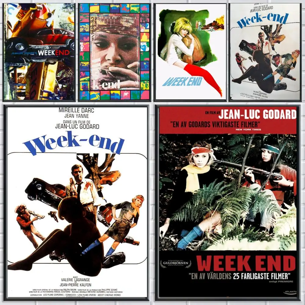 classic movie W-Weekend-D Poster Peel and Stick Wall Art for Cafe Office Bar and Home Decoration