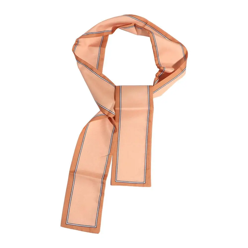 Nordic Stripe Minimalist Style Small Long Scarf for Women Silk Scarf Simple Elegant Ribbon Headband Female Shawl Accessories