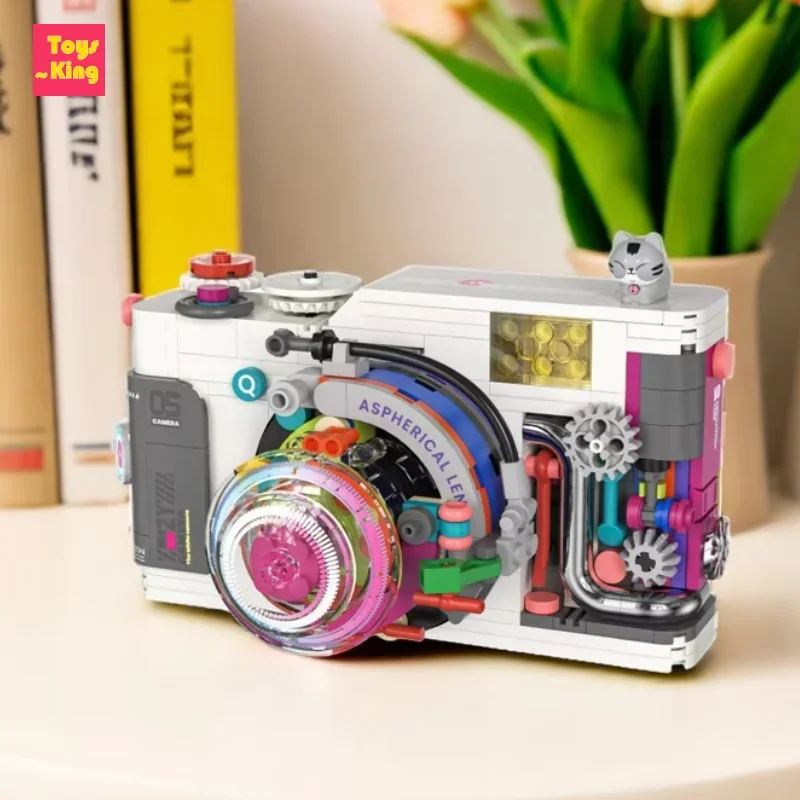 

Simulation DSLR Camera Building Blocks Retro Film Camera Bricks Assembly Model Kids Toys Adult Girl Home Ornament Birthday Gifts
