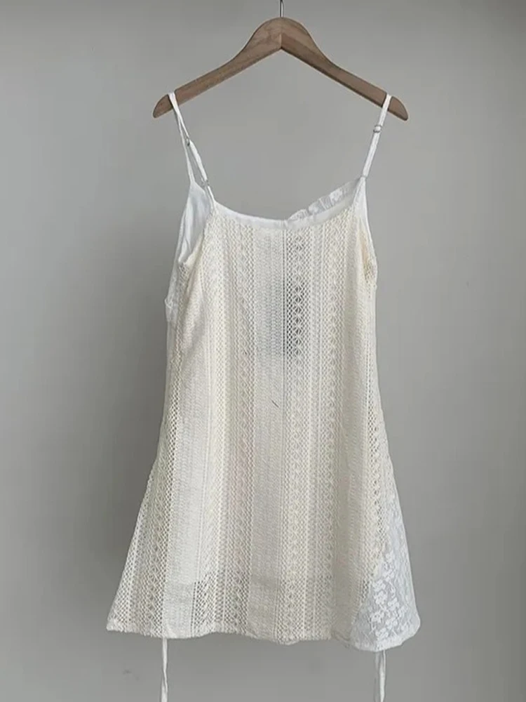 Vestido de Verão com Alças de Renda para Mulheres, Saia Curta Estilosa, Vestido Interno, Saia de Tule para Camadas