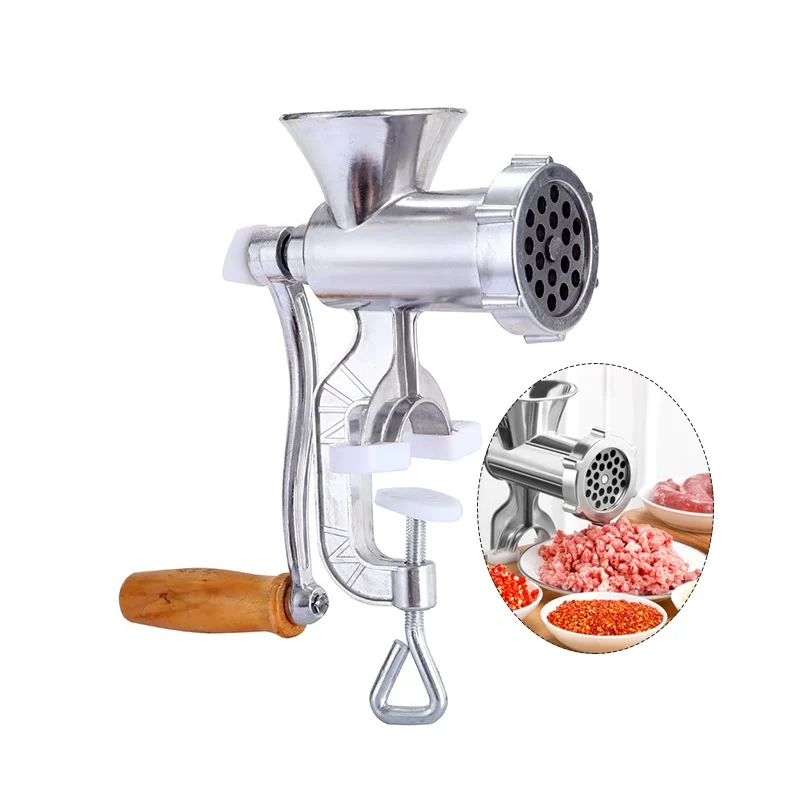 

Manual Meat Grinder SS Hand Crank Meat Grinding Machine Sausage Stuffer Filler Household Pork Mincer Grain manufacturing machine
