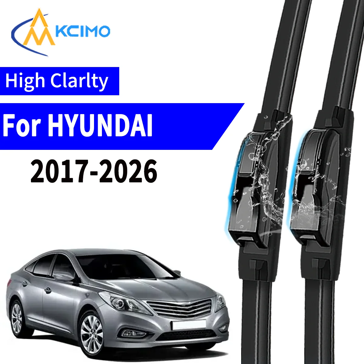 

2pcs Car Wiper For HYUNDAI Grandeur saloon 2017-2026 Front Windscreen Wiper Blade Silent Soft Rubber
