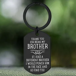 Cute Brother Keychain Tank You Brother Key Chain Pendant Jewelry Big Little Brother Gift Stepbrother Brother in Law Cousin gift