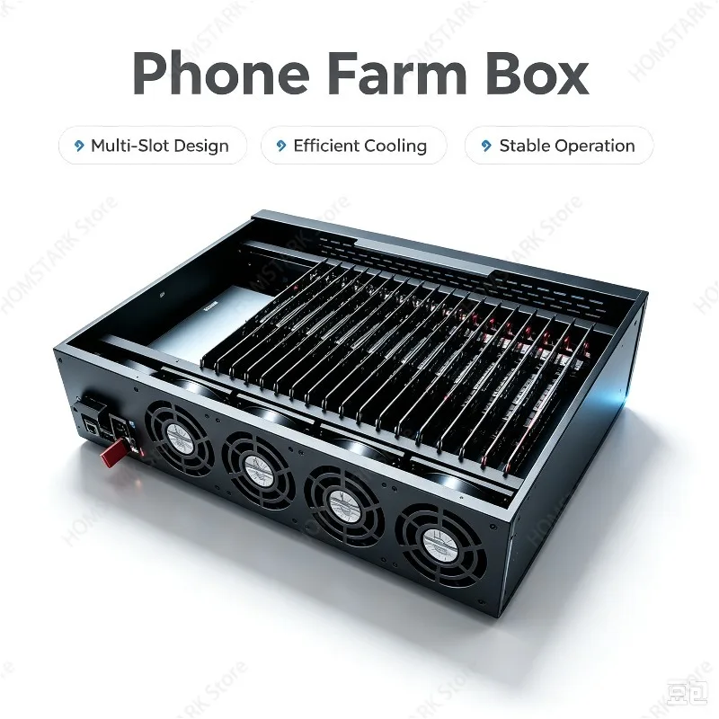 20‑Slots Android Smartphone Chassis, Motherboard Host Box for Phone‑Farm Multi‑Device Unified‑Management Equipment Accessory