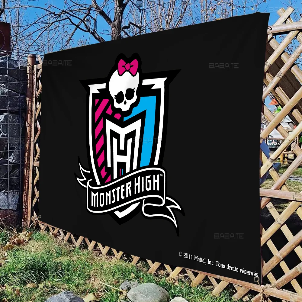 M-Monster Cartoon High Small Size Cheerleading Banner Hand Pulled Flag Outdoor Atmosphere Flags