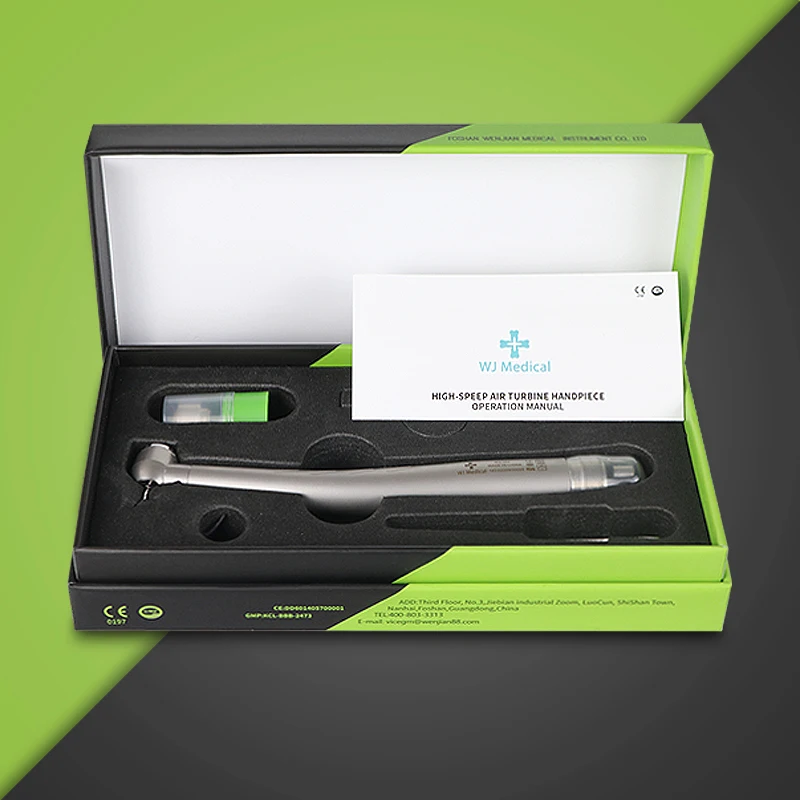 Dental-LED-Hochgeschwindigkeits-Handstück mit E-Generator, Rotations-Turbine, Druckknopf und dreifachem Wasserspray für Zahnärzte – Detail 3