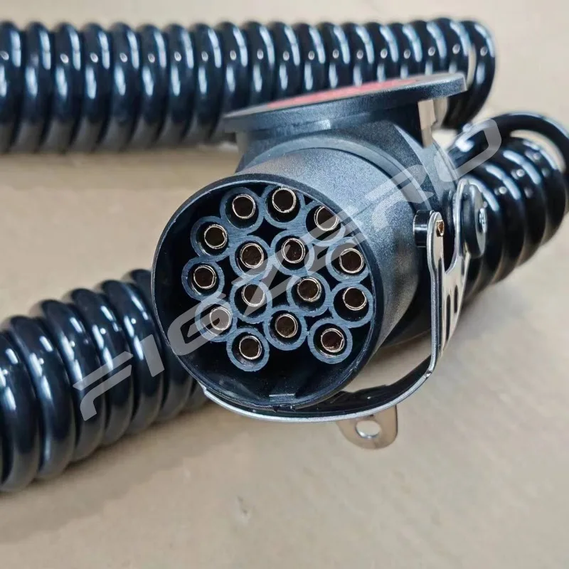 Dual-output 15-core Trailer Power Supply Spiral Connector Assembly ABS/EBS for Scania for Volvo