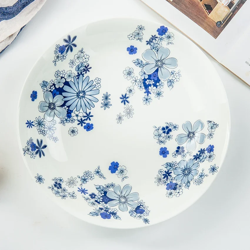 9inch, bone china table plates, Chinese painting design, porcelain french tableware, ceramic dishes, chafing dish, kitchen plate