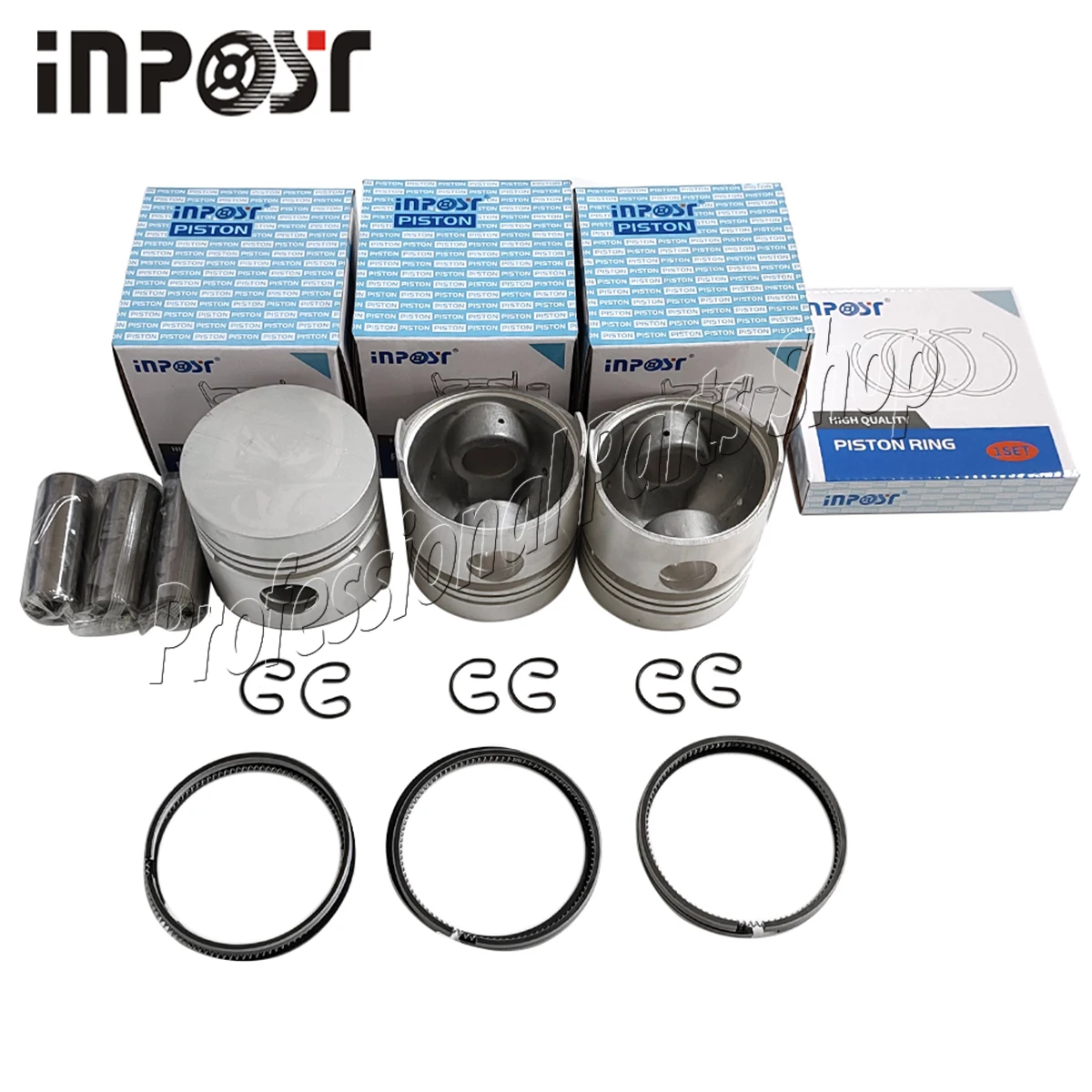 

New 3 set Piston Kit+ Ring Set STD for Kubota Engine DH1101 D1101 76mm