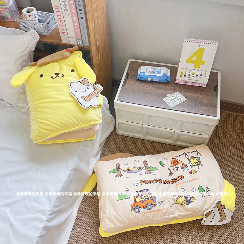 سانريو بوم بوم بورين الكلب كتاب بلوشيز القيلولة وسادة الكرتون الأصفر الكلب ألعاب من نسيج مخملي غرفة الديكور أريكة سرير وسادة الظهر هدية