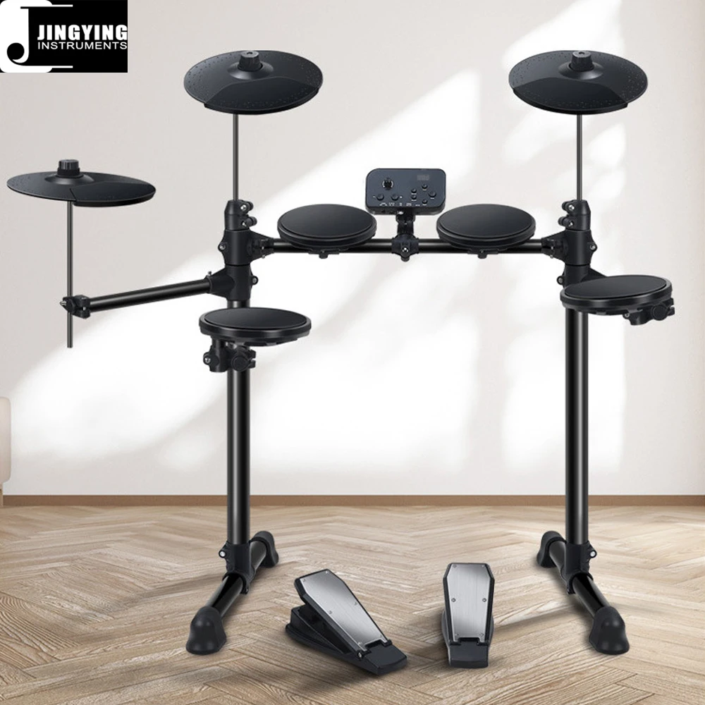 Electronic Drum Set Professional Mesh Heads Portable Foldable Percussion Instrument for Stage Performance Home Adults