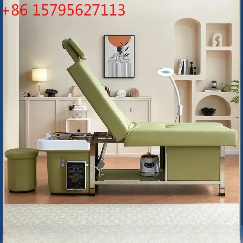 

Новое электрическое кресло для мытья головы с функцией подъема, циркуляции воды, фумигации, массажа ног и ванночки для ног (интегрированная система)