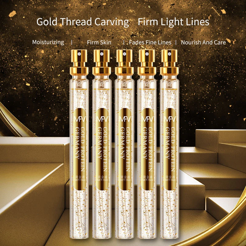 Hot! 24K Gold Face Serum Active Collagen Silk Thread Face EssenceAnti-Aging Smoothing Firming Moisturizing Hyaluronic Skin Care