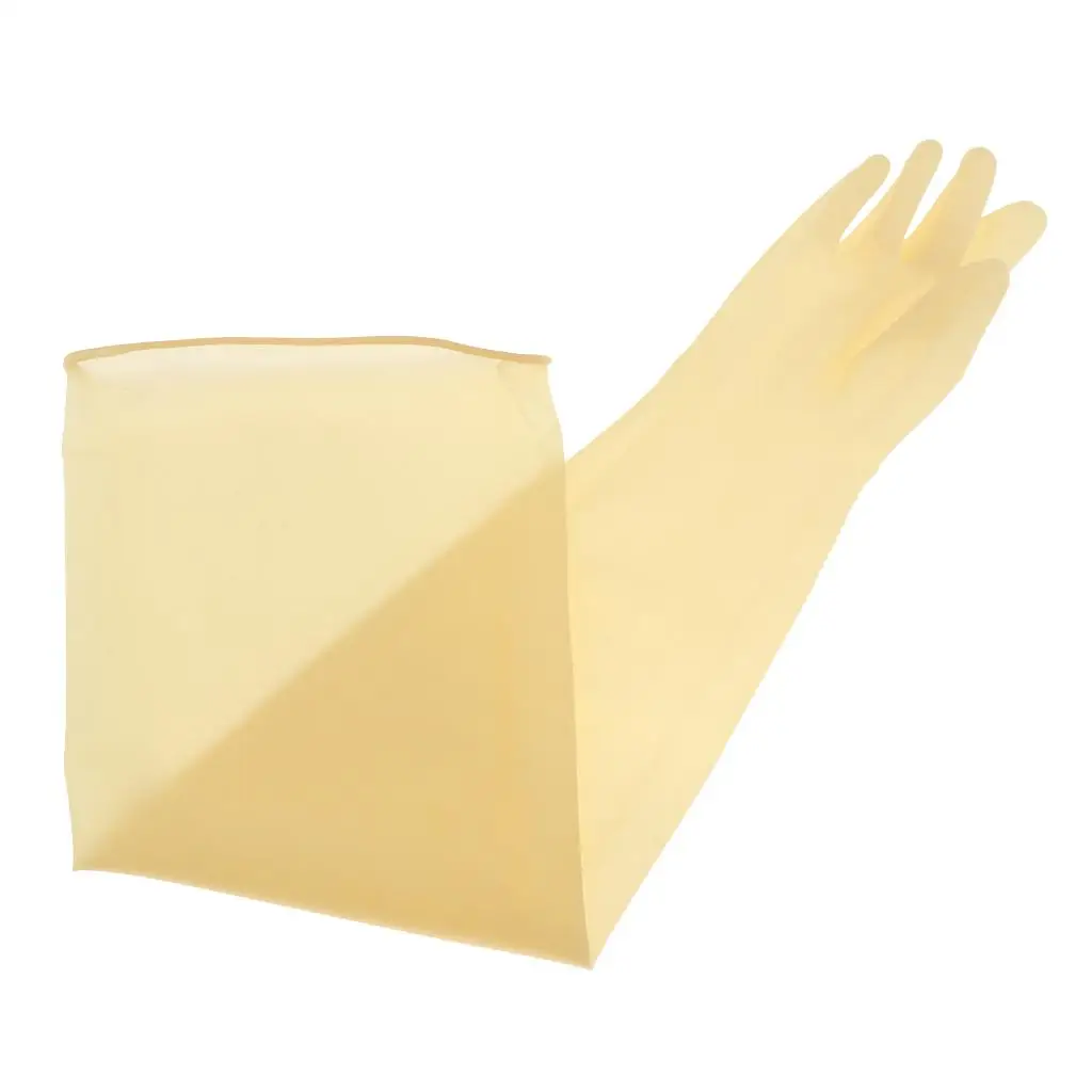 Rubber Work Gloves Long Sleeve Anti Slip Textured Industrial Rubber Gloves Chemical Resistant for Construction Mining