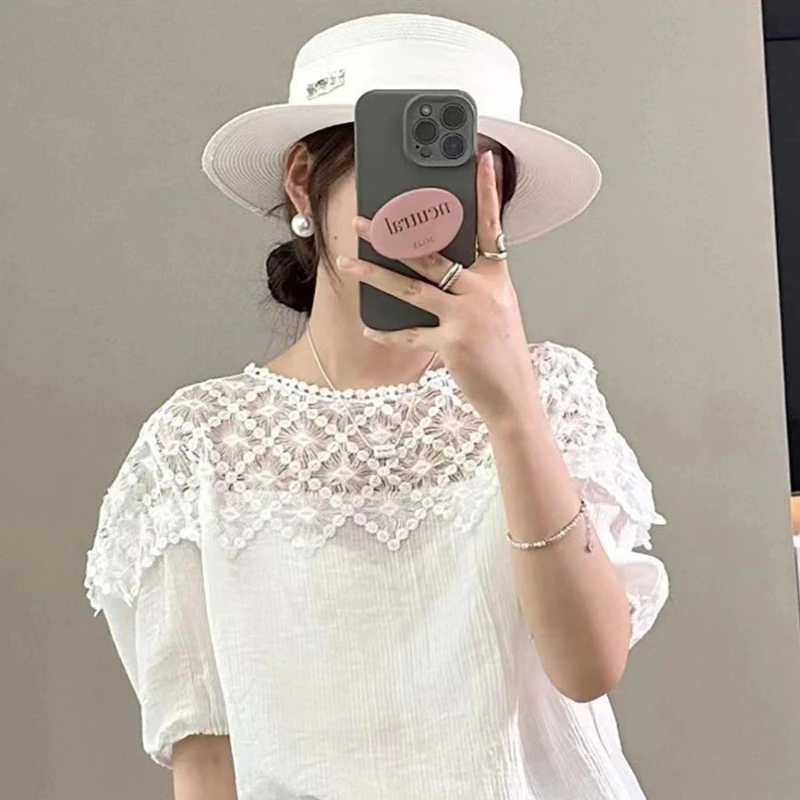 Immagine 3: Mantella Ricamata Traforata con Colletto Staccabile, Colletto Finto Decorativo per Abiti e Maglioni, Accessori di Abbigliamento Femminile